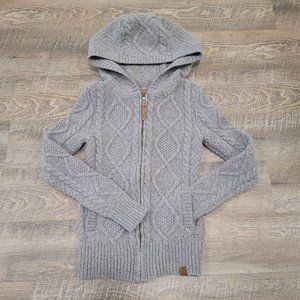 TNA | Aritzia Lambswool Cable Knit Zip Up Sweater | Sz. XS